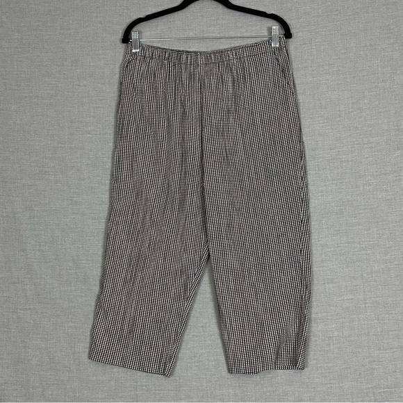 TanJay Capris Elastic Waist Checkered Seersucker Sz 12 Loose Fit - Picture 6 of 6